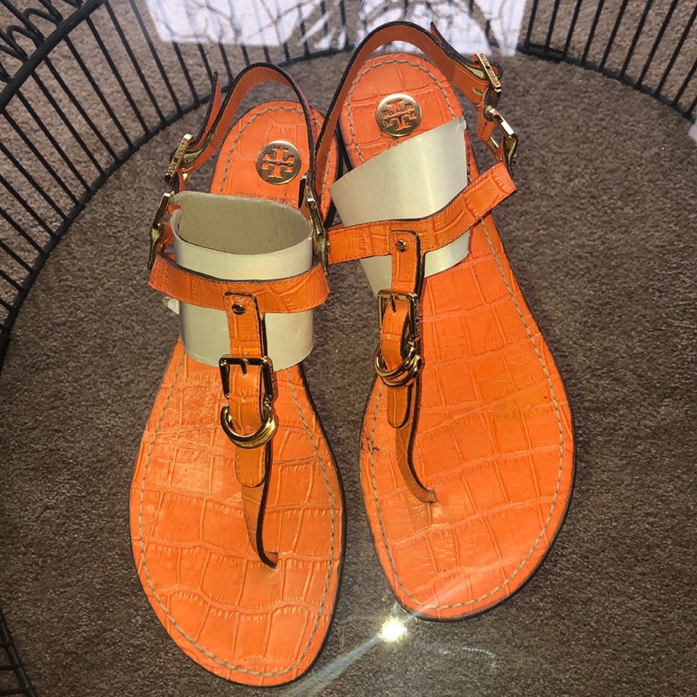 Tory Burch Croc Embossed Sandals